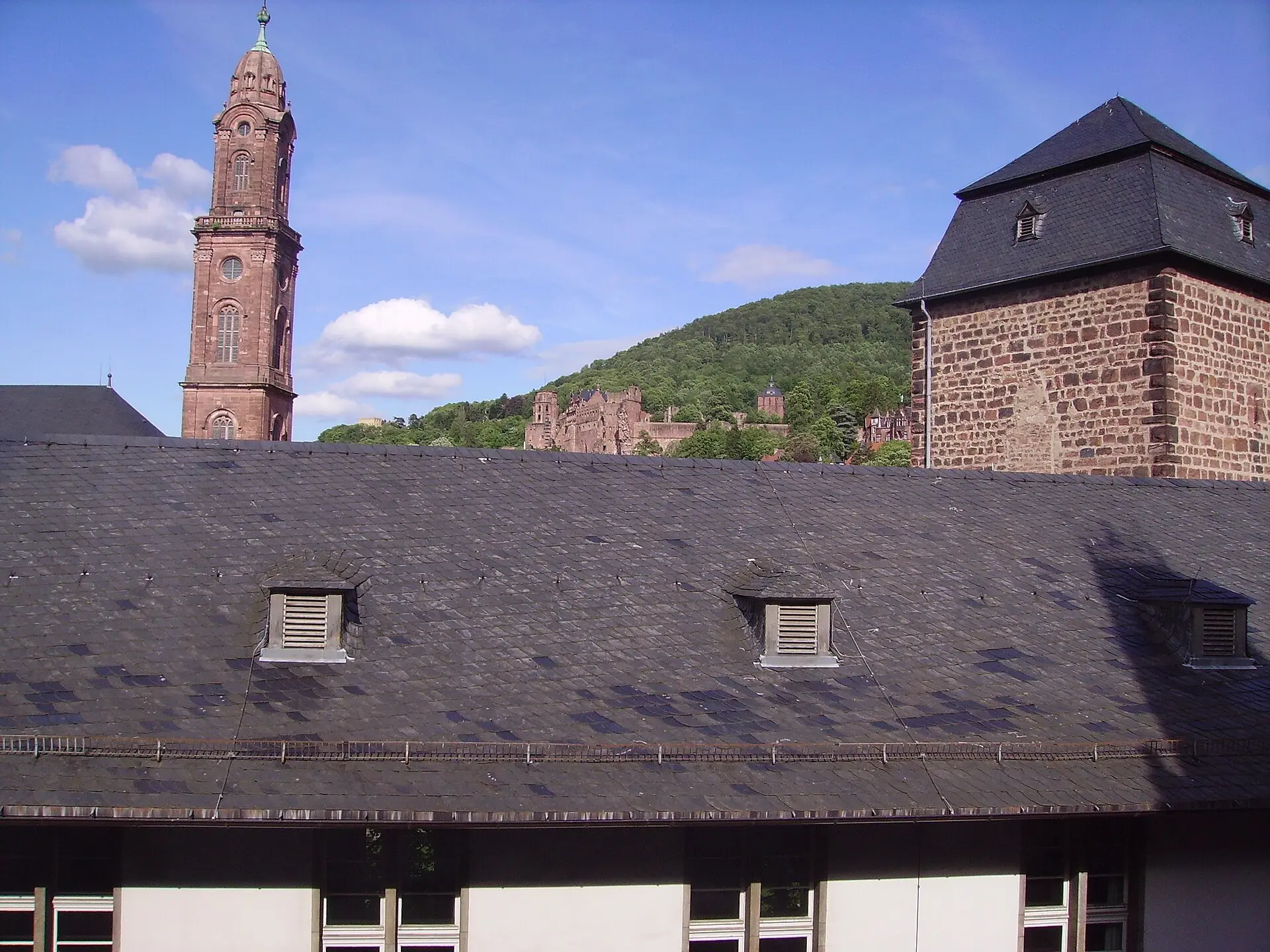 Hexenturm und Jesuitenkirche in der Heidelberger Altstadt